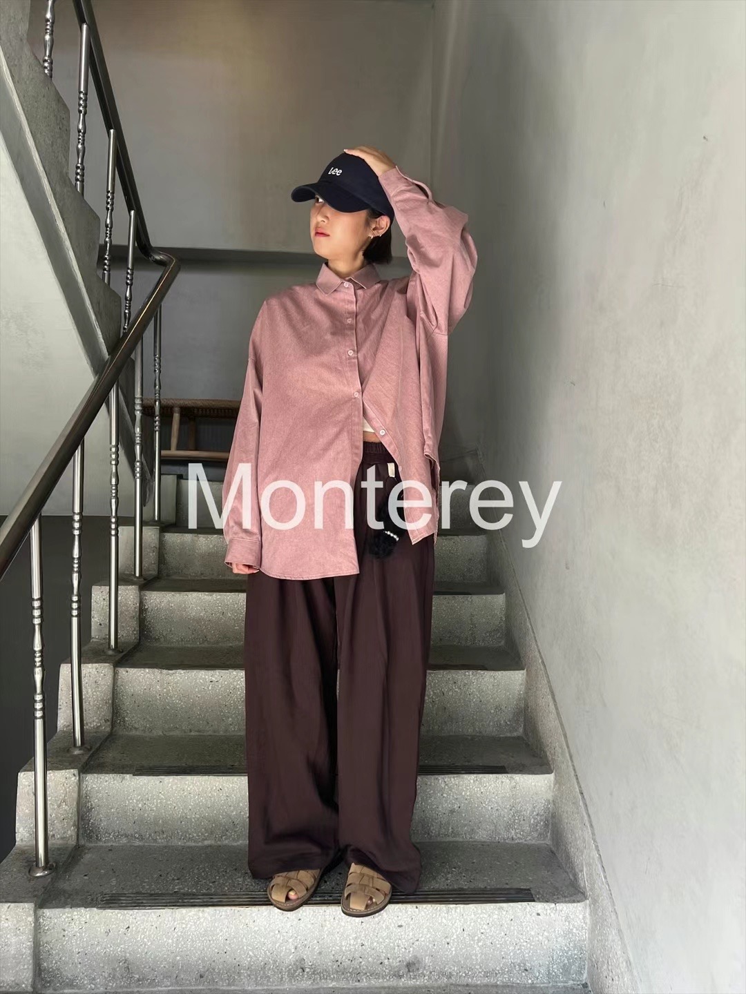MONTEREY韓國直郵女裝新款推薦熱賣24秋冬襯衫蕾絲衫寬松MONTEREY襯衫/蕾絲衫