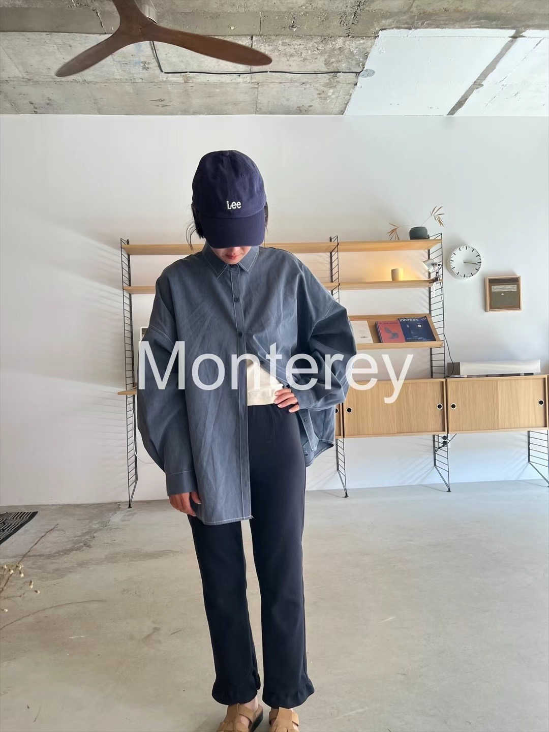 MONTEREY韓國直郵女裝新款推薦熱賣24秋冬襯衫蕾絲衫寬松MONTEREY襯衫/蕾絲衫