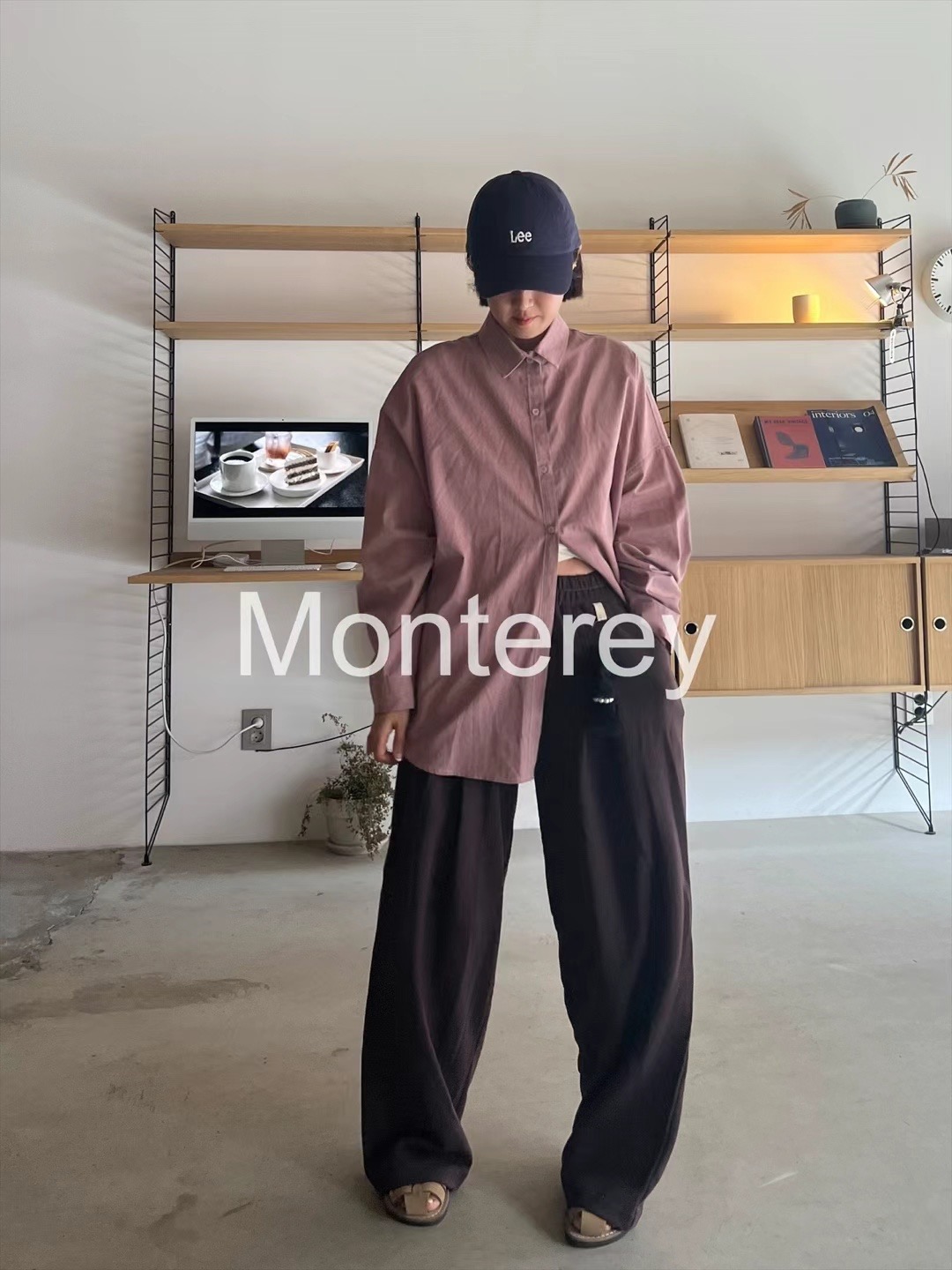 MONTEREY韓國直郵女裝新款推薦熱賣24秋冬襯衫蕾絲衫寬松MONTEREY襯衫/蕾絲衫