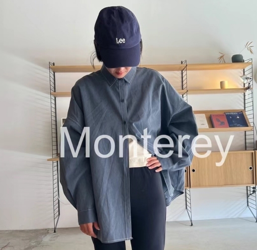 MONTEREY韓國直郵女裝新款推薦熱賣24秋冬襯衫蕾絲衫寬松MONTEREY襯衫/蕾絲衫圖色2