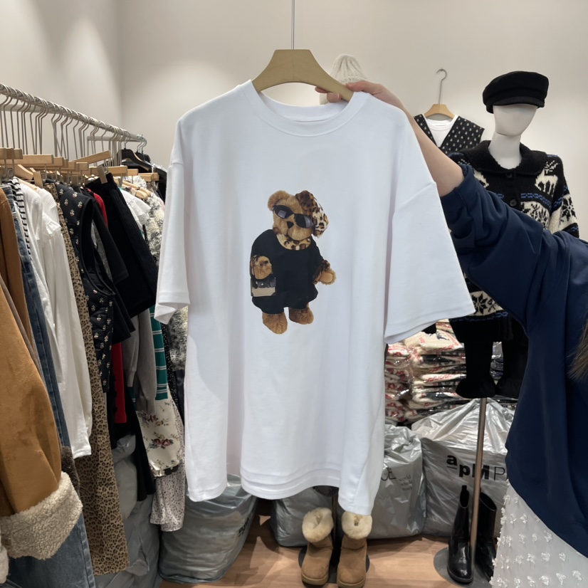 DELICIOUS韓國直郵東大門實拍女裝新品推薦時尚真品職業T恤絨WATER/RIVERT恤圖色1