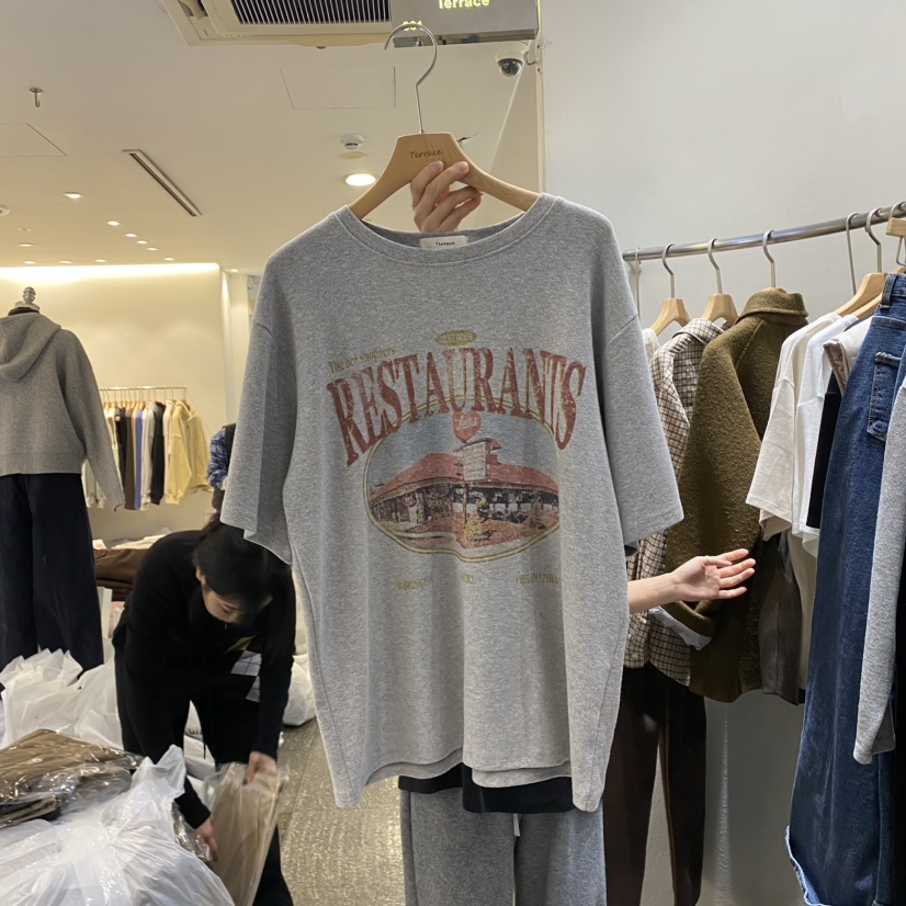 Terrace韓國直郵東大門代購女裝新品休閑推薦人氣真品職業T恤TERRACET恤圖色4