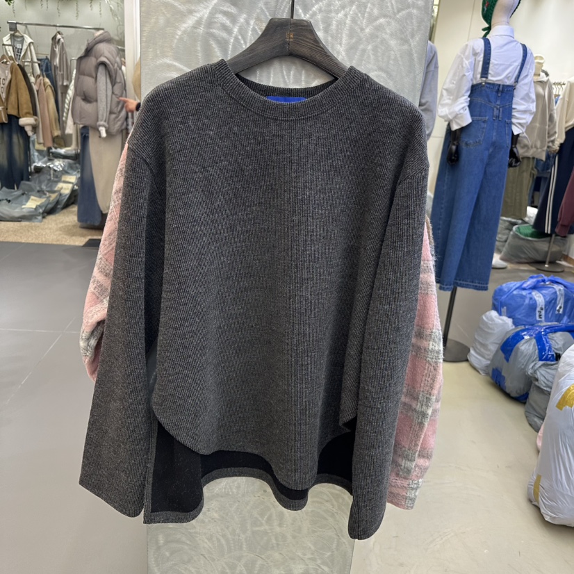 5K韓國直郵女裝新款人氣24秋冬職業時尚熱賣推薦長袖T恤5K長袖T恤圖色3