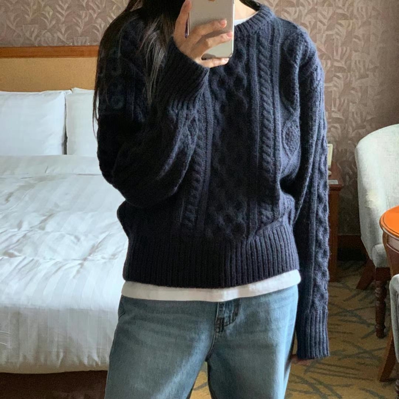 BLUSHER直郵韓國代購女裝新品時尚職業24秋冬休閑人氣針織衫BLUSHER針織衫