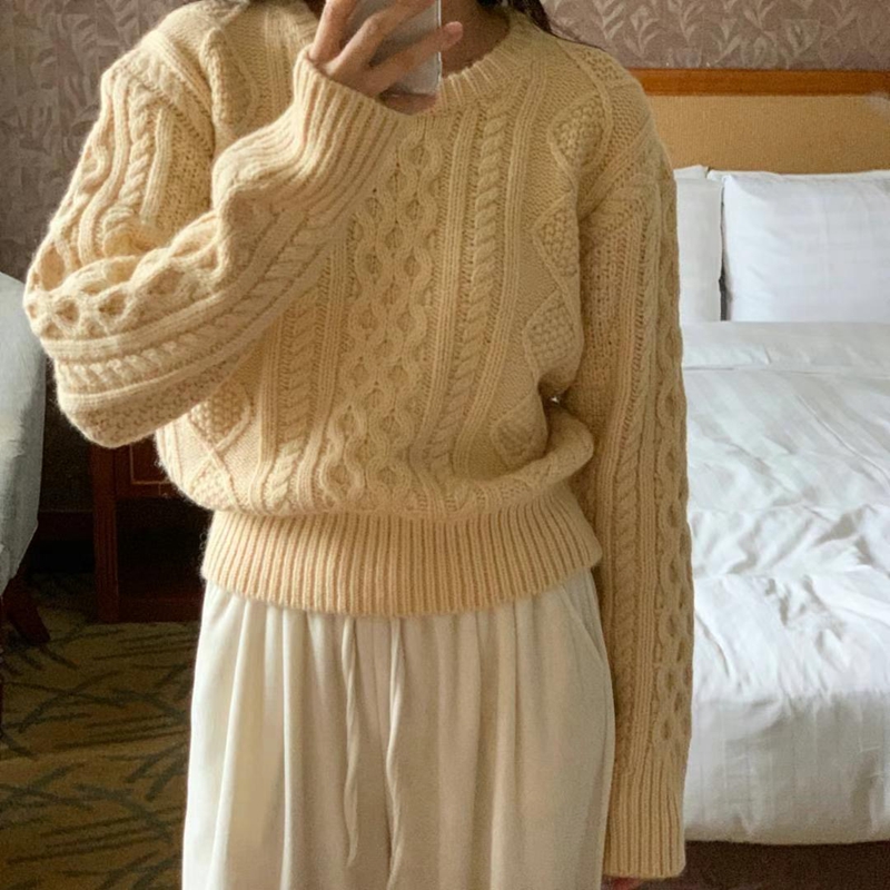 BLUSHER直郵韓國代購女裝新品時尚職業24秋冬休閑人氣針織衫BLUSHER針織衫