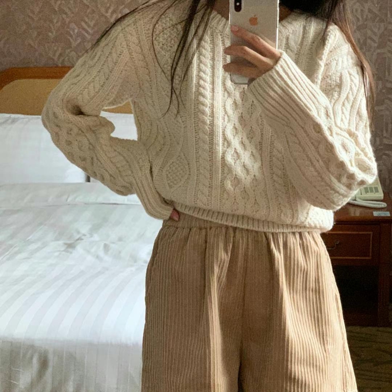 BLUSHER直郵韓國代購女裝新品時尚職業24秋冬休閑人氣針織衫BLUSHER針織衫