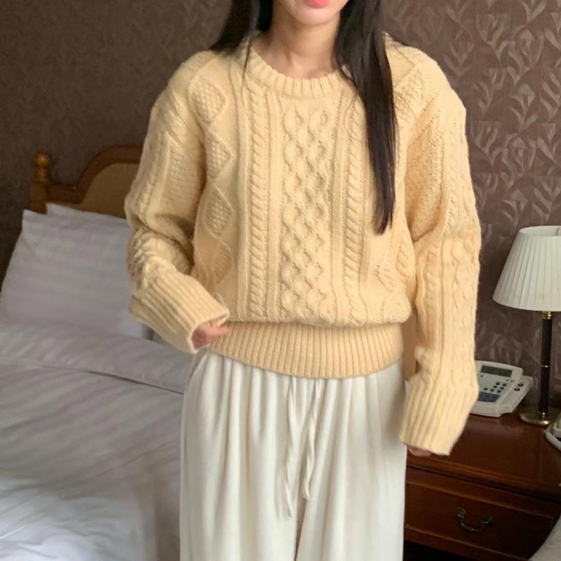 BLUSHER直郵韓國代購女裝新品時尚職業24秋冬休閑人氣針織衫BLUSHER針織衫圖色2