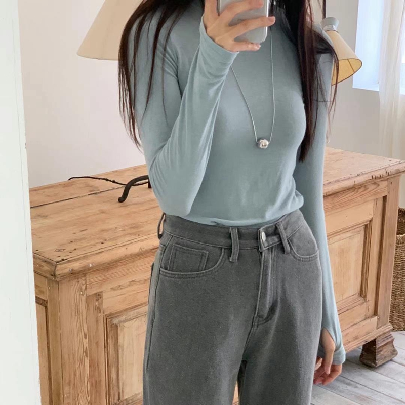 BLUSHER韓國直郵東大門實拍女裝新品時尚職業推薦休閑長袖T恤BLUSHER長袖T恤圖色3
