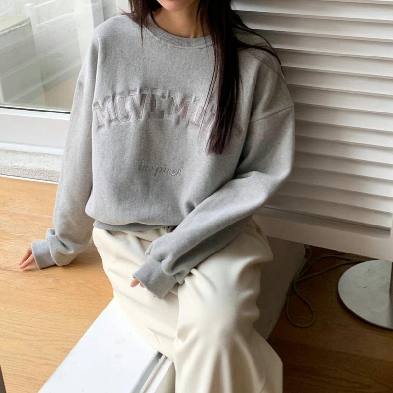 BLUSHER韓國直郵東大門實拍女裝新品真品職業休閑人氣24秋冬衛衣BLUSHER衛衣圖色2