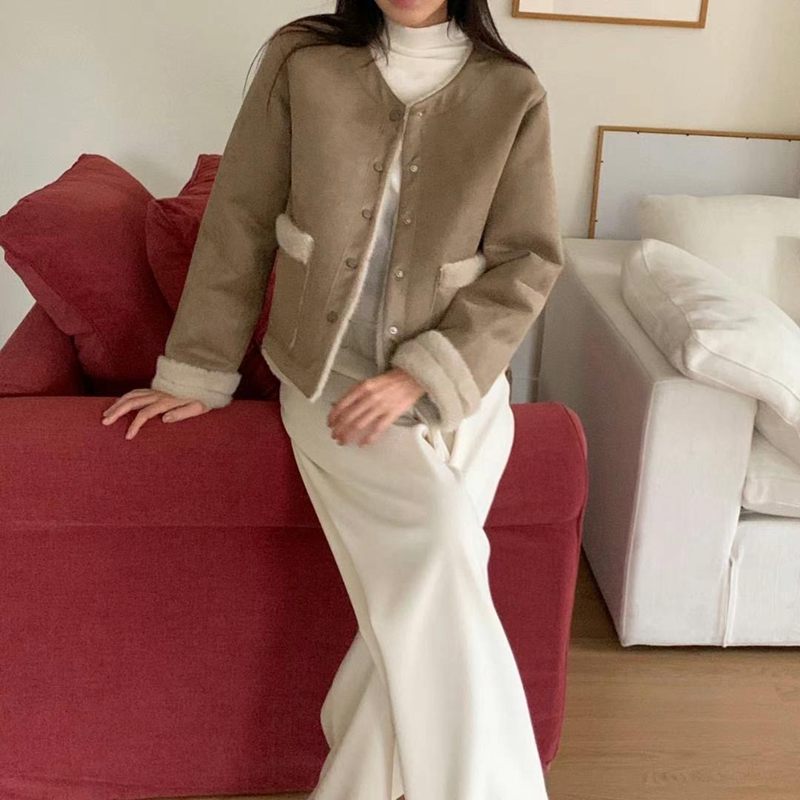 BLUSHER韓國直郵女裝新款休閑24秋冬熱賣真品推薦短款大衣BLUSHER短款大衣
