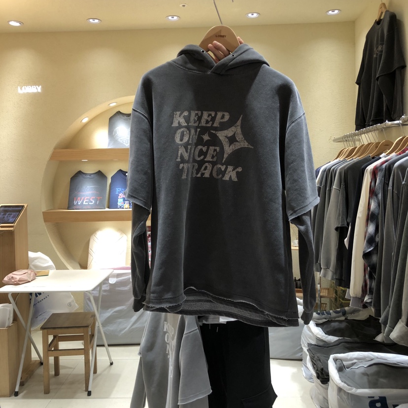 LOBBY-男裝韓國直郵東大門實拍女裝新品24秋冬休閑衛衣加絨LOBBY衛衣圖色2