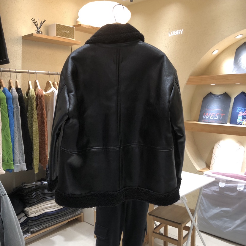 LOBBY-男裝韓國直郵東大門代購女裝新款職業時尚短款大衣皮革LOBBY短款大衣