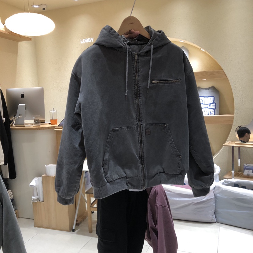 LOBBY-男裝直郵韓國代購女裝新品休閑熱賣時尚夾克拉鏈連帽LOBBY-男裝夾克圖色2