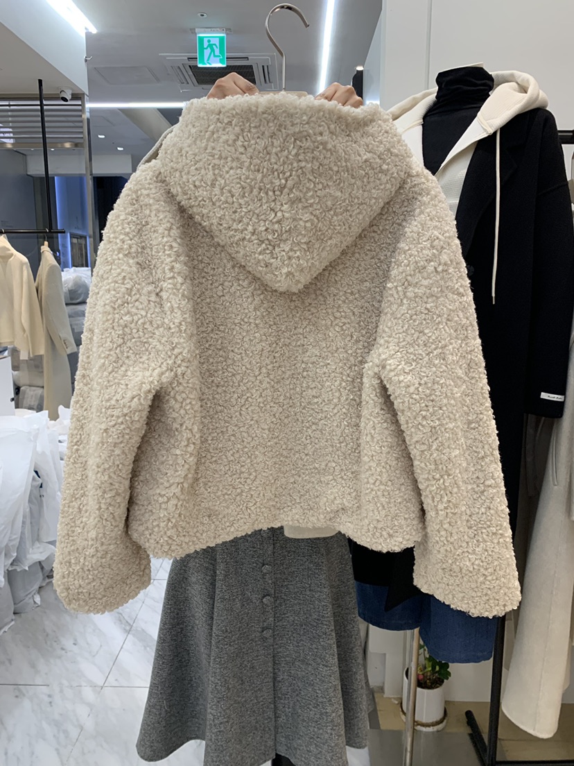 Fillmor韓國直郵東大門代購女裝新品24秋冬夾克抓絨拉鏈連帽FILLMOR夾克