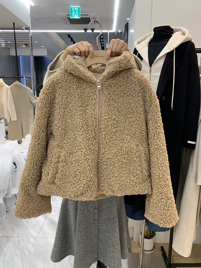Fillmor韓國直郵東大門代購女裝新品24秋冬夾克抓絨拉鏈連帽FILLMOR夾克圖色2