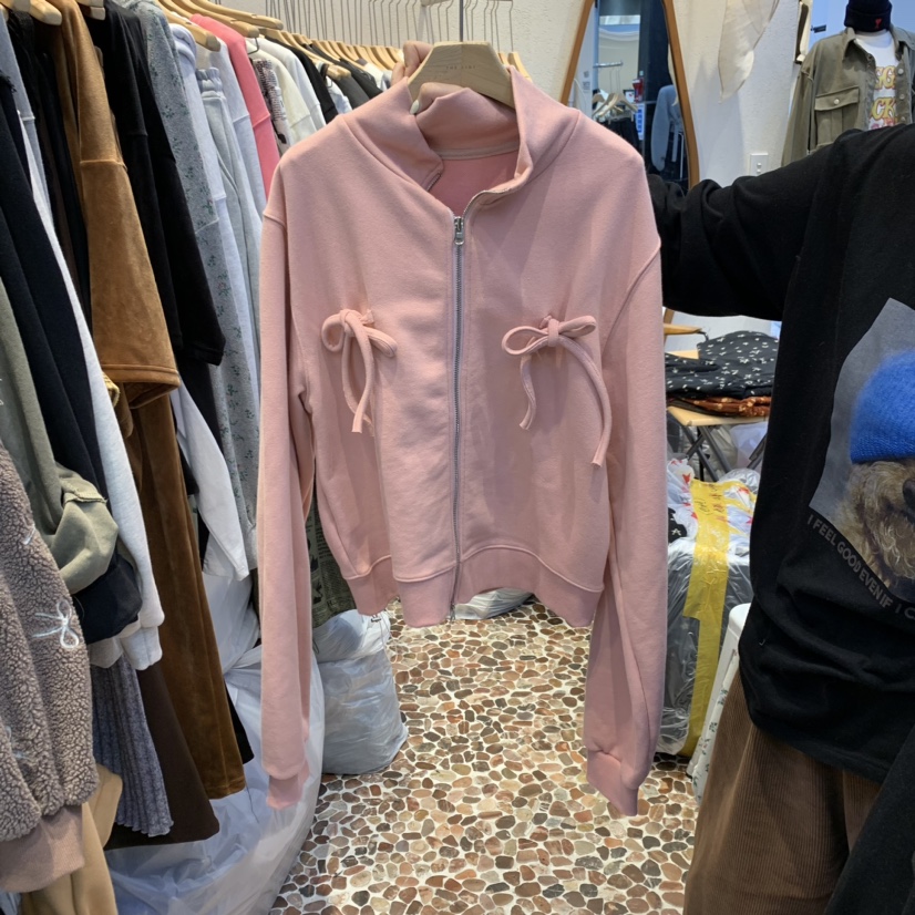 THE LINE-暫停直郵韓國代購女裝新品時尚休閑衛衣不加絨拉鏈THE LINE-q衛衣
