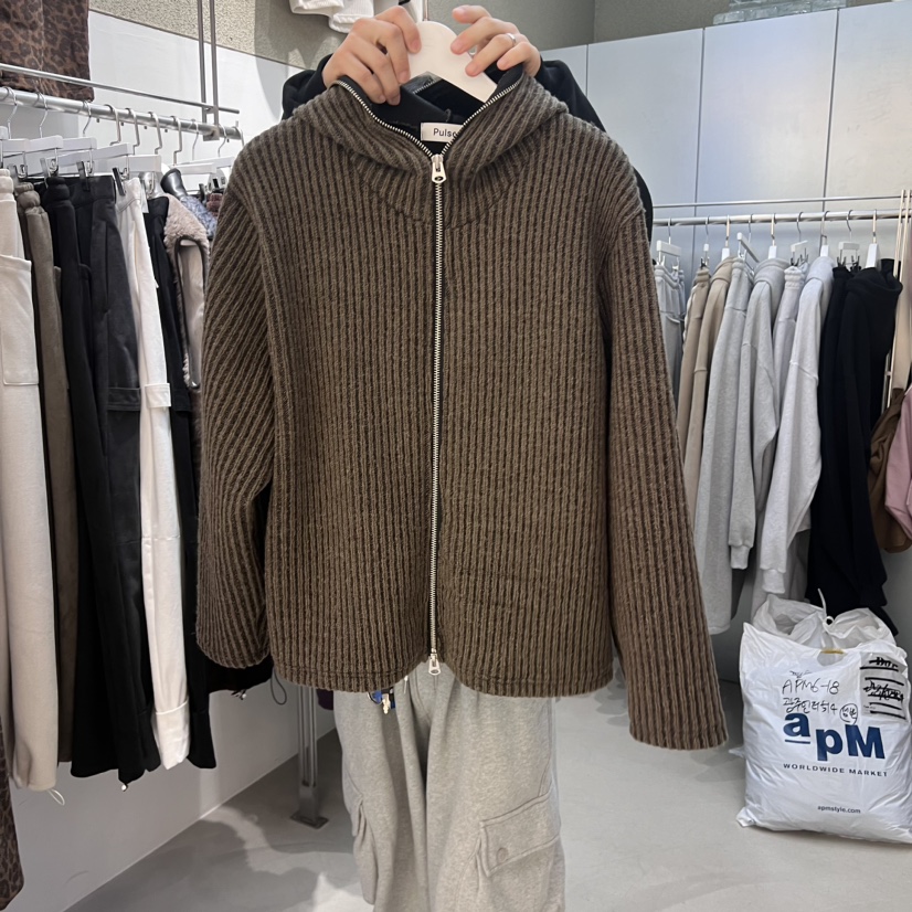 PULSE-男裝韓國直郵東大門代購女裝新品24秋冬推薦毛衣拉鏈PULSE毛衣