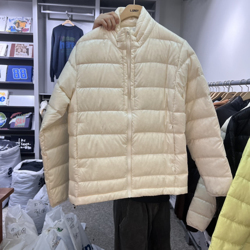 L GREY-男裝韓國直郵女裝新品24秋冬短款羽絨服填充鴨絨L GREY短款羽絨服圖色2