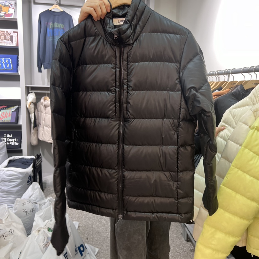 L GREY-男裝韓國直郵女裝新品24秋冬短款羽絨服填充鴨絨L GREY短款羽絨服圖色3