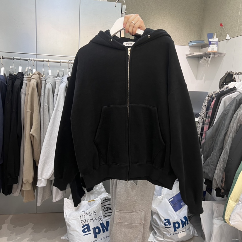 PULSE-男裝韓國直郵東大門代購女裝新品時尚24秋冬衛衣加絨兜帽PULSE衛衣圖色4