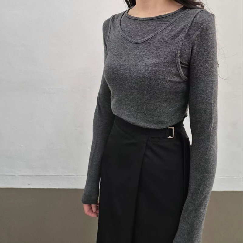 GOBSLMURI直郵韓國代購女裝新品時尚真品熱賣休閑推薦長袖T恤GOBSLMURI-2件起長袖T恤圖色2