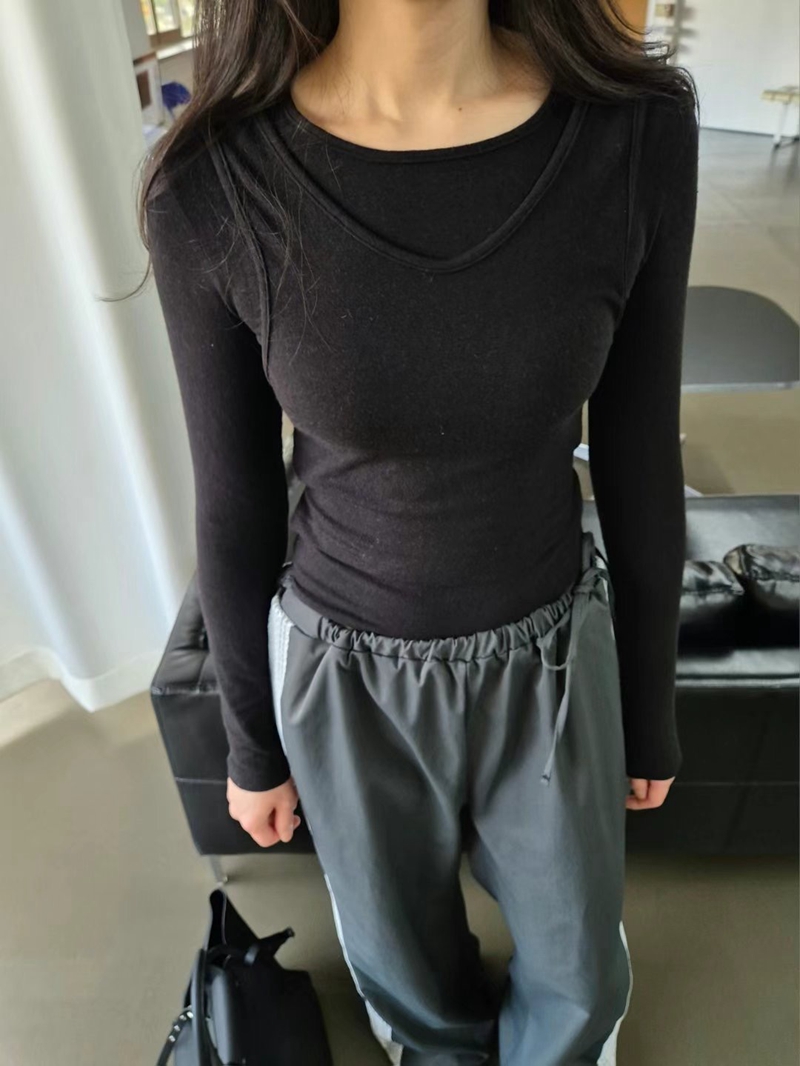 GOBSLMURI直郵韓國代購女裝新品時尚真品熱賣休閑推薦長袖T恤GOBSLMURI-2件起長袖T恤圖色3