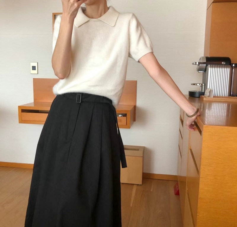 MAENEW韓國直郵女士新款休閑人氣熱賣真品時尚職業長裙腰帶MAENEW長裙