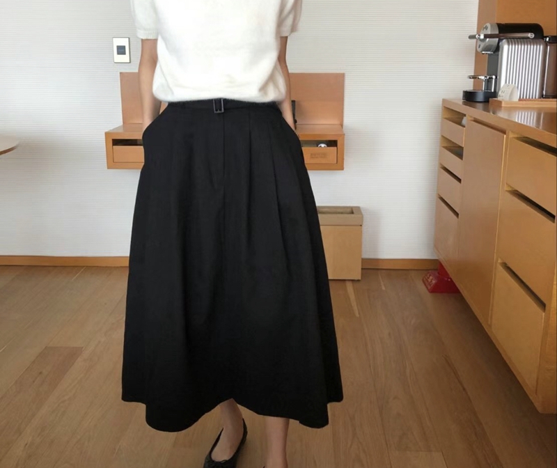 MAENEW韓國直郵女士新款休閑人氣熱賣真品時尚職業長裙腰帶MAENEW長裙圖色2