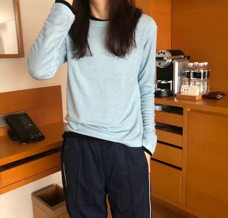 MAENEW韓國代購女士新款人氣時尚熱賣休閑24秋夏推薦長袖T恤MAENEW長袖T恤
