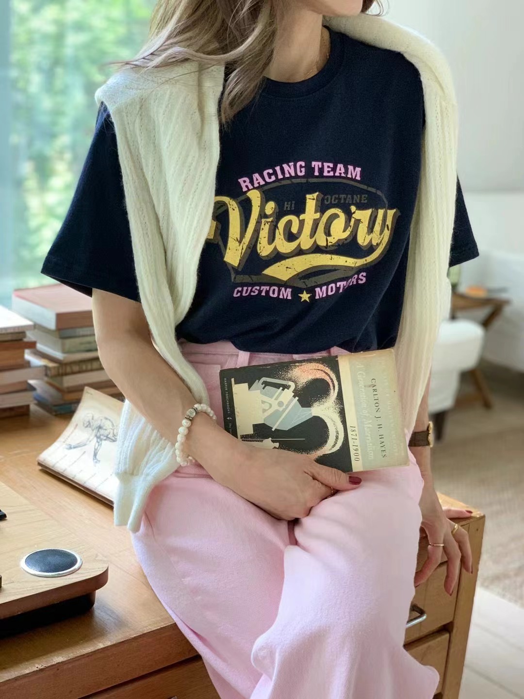 ELMU韓國直郵女裝新品熱賣休閑時尚24秋夏人氣真品推薦T恤howdyT恤圖色2