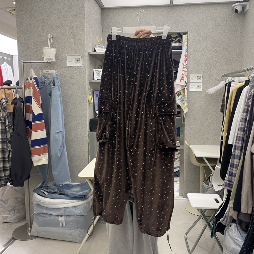 BOTONG韓國直郵東大門實拍女裝新品休閑推薦24秋冬休閑褲天鵝絨BOTONG休閑褲