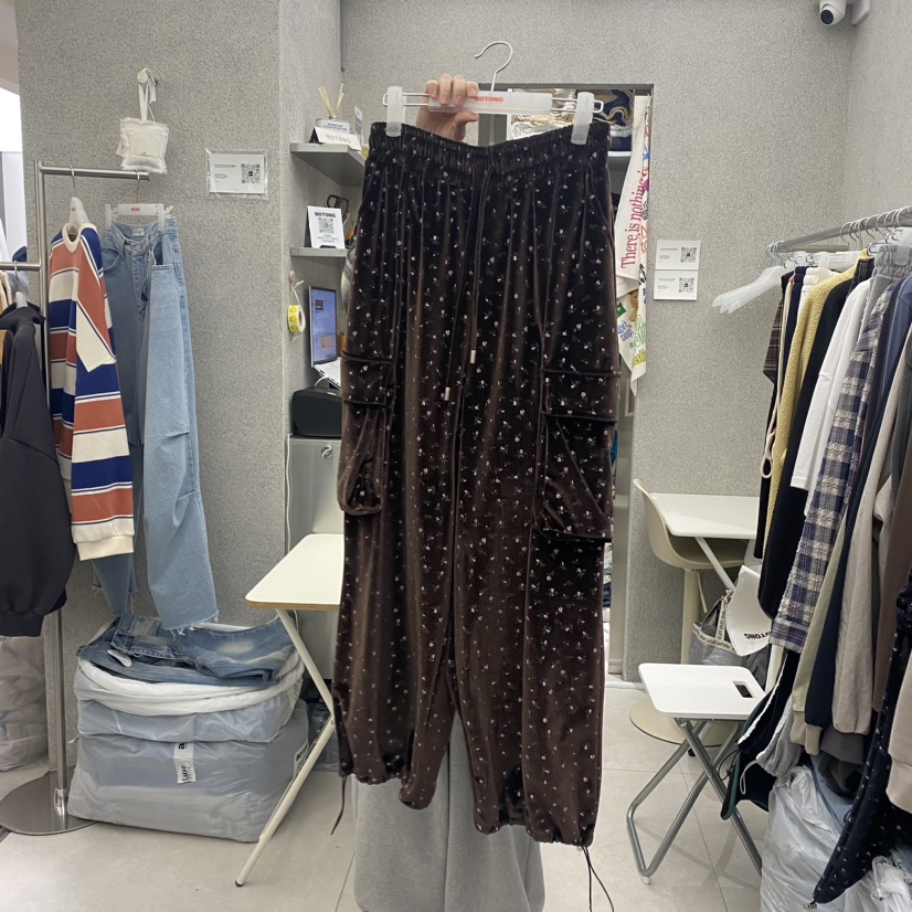 BOTONG韓國直郵東大門實拍女裝新品休閑推薦24秋冬休閑褲天鵝絨BOTONG休閑褲圖色1