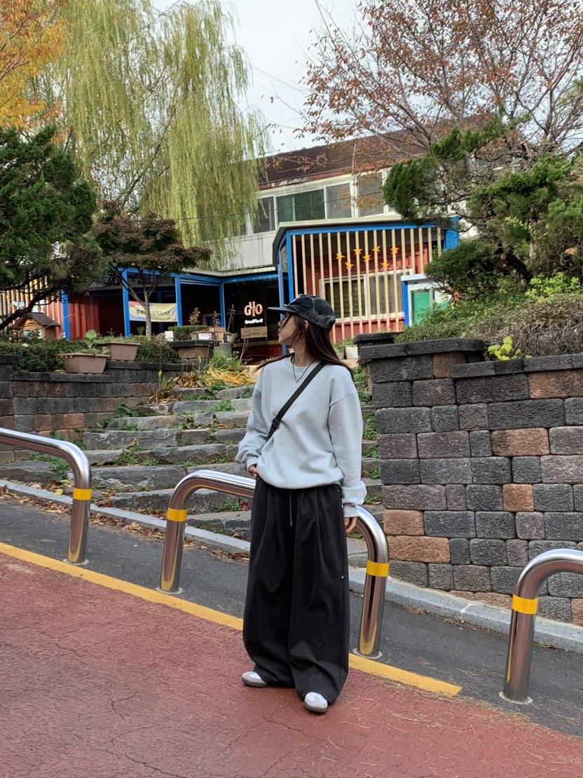 HOME GROUND直郵韓國代購女裝新款真品時尚休閑褲羊毛綁帶HOME GROUND休閑褲