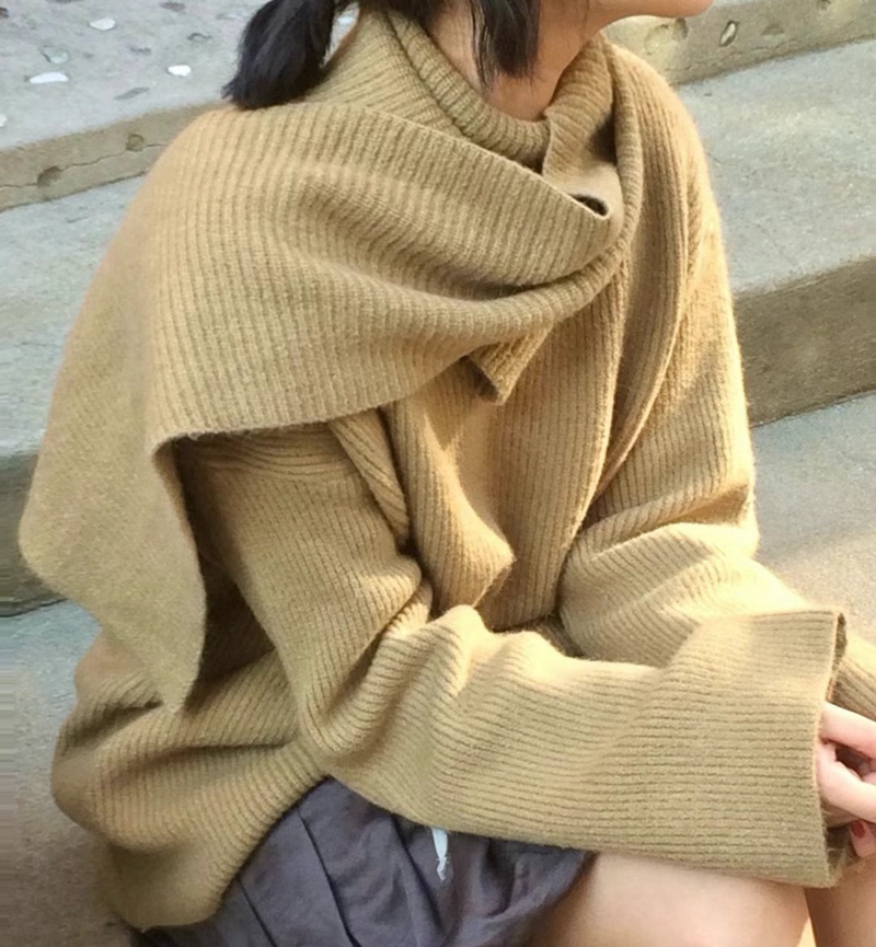 PRANA/CLOTHINK韓國直郵女裝新款推薦人氣職業針織衫含圍巾PRANA/CLOTHINK針織衫