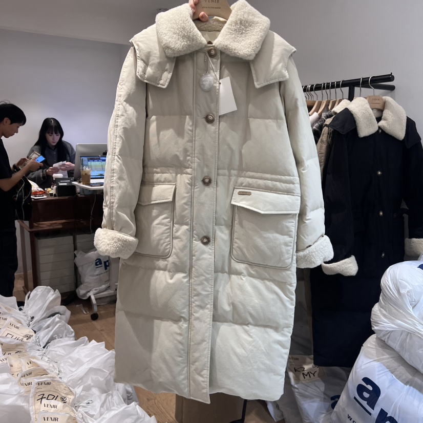 VENIR-A韓國直郵東大門代購女裝新款人氣推薦長款羽絨服填充VENIR-a長款羽絨服