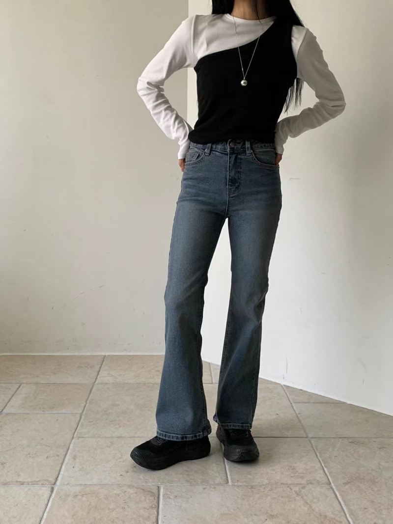 SELECT韓國直郵女裝新款人氣時尚熱賣推薦休閑真品24秋冬牛仔褲LEHEVE-MY YOUNG兩件起牛仔褲