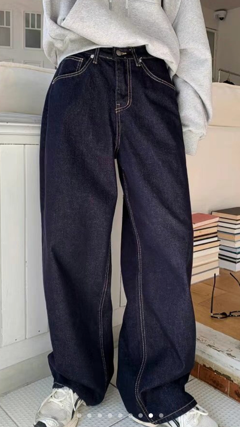 SELECT韓國直郵女裝新款推薦休閑職業真品24秋冬人氣牛仔褲LEHEVE-MY YOUNG兩件起牛仔褲圖色1