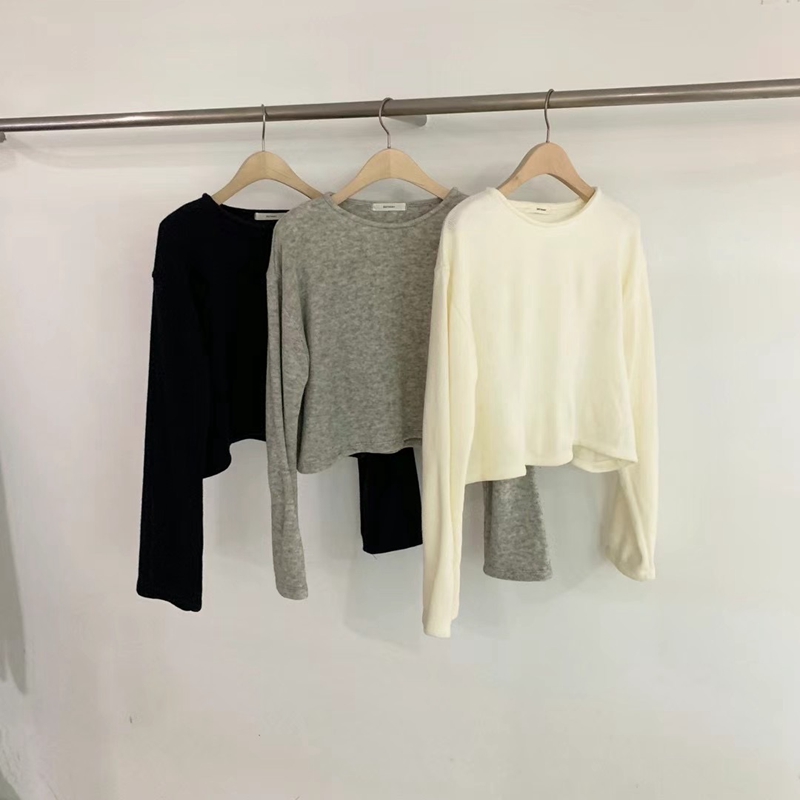 BIRTHDAY-OT韓國直郵東大門代購女裝新款真品職業長袖T恤短款BIRTHDAY-OT長袖T恤