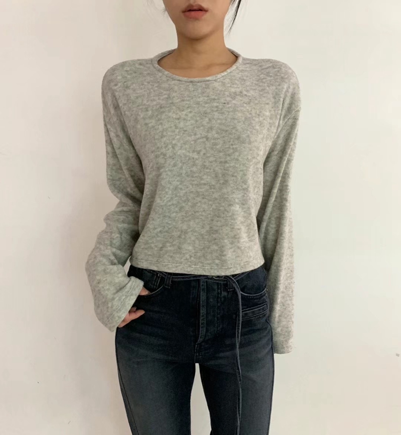 BIRTHDAY-OT韓國直郵東大門代購女裝新款真品職業長袖T恤短款BIRTHDAY-OT長袖T恤圖色2