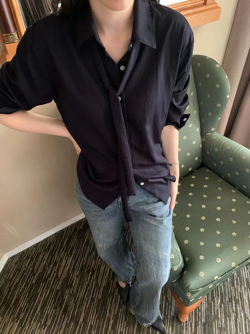 A WEEK韓國直郵女裝新款時尚人氣真品熱賣襯衫蕾絲衫含脖帶A WEEK襯衫/蕾絲衫