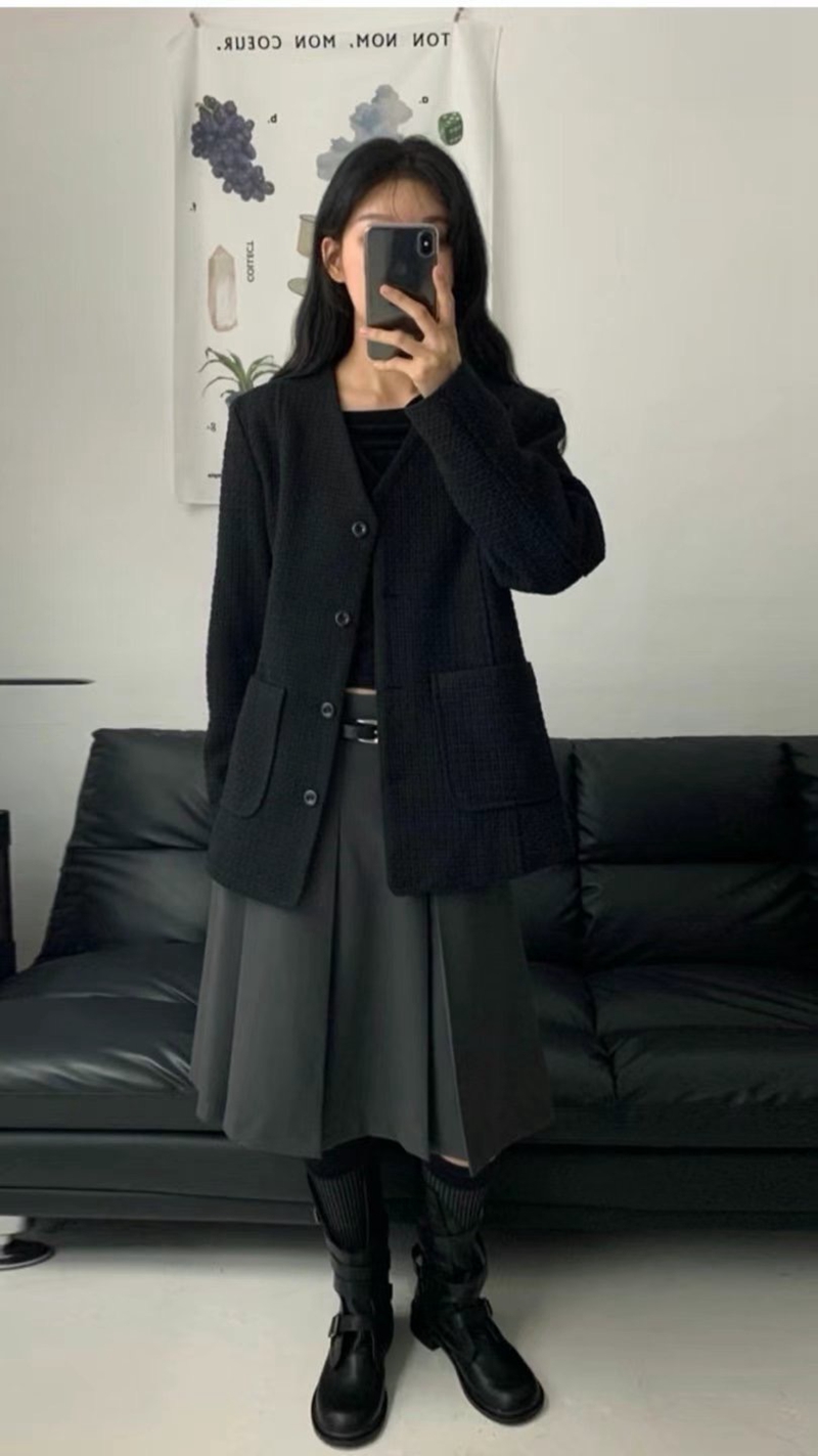 BLACKGHOBI韓國直郵東大門實拍女裝新款職業24秋冬真品夾克BLACKGHOBI夾克圖色2