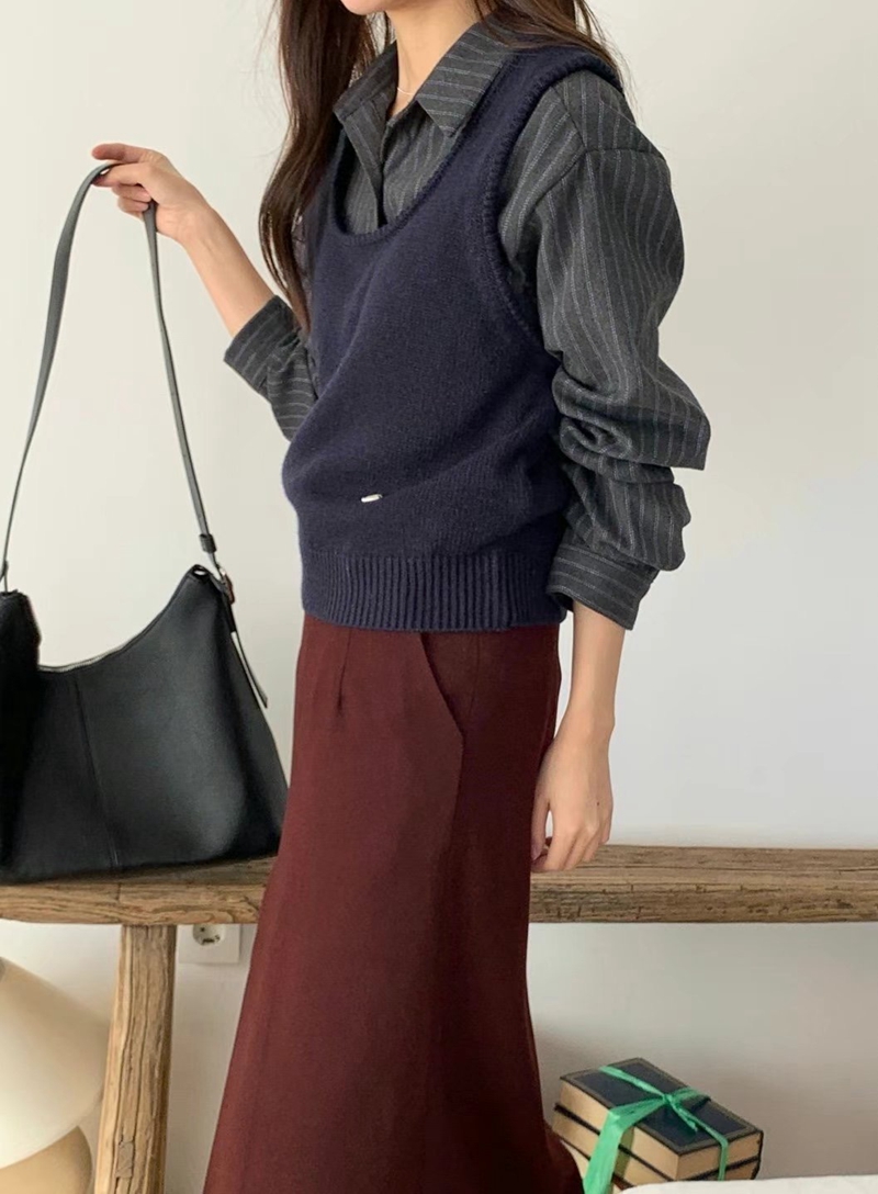 BLACKGHOBI韓國直郵東大門代購女裝新品真品人氣24秋冬長裙BLACKGHOBI長裙