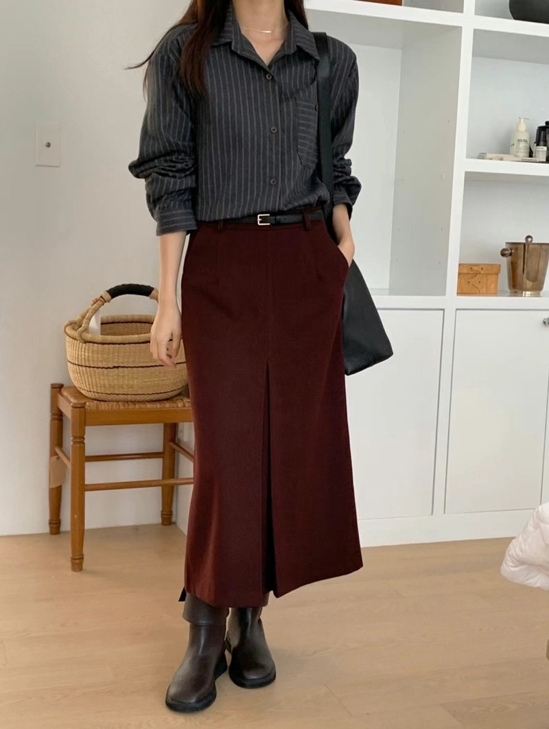 BLACKGHOBI韓國直郵東大門代購女裝新品真品人氣24秋冬長裙BLACKGHOBI長裙圖色2