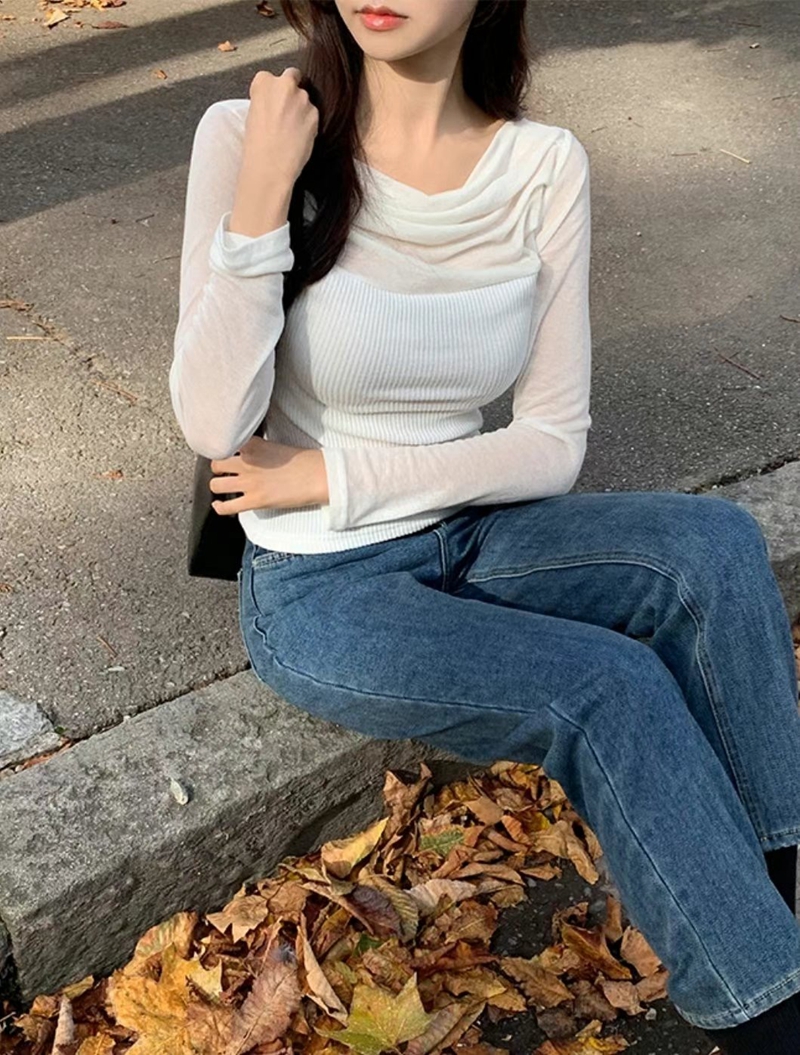 AFARRIER直郵韓國代購女裝新品推薦職業24秋冬人氣長袖T恤AFARRIER長袖T恤