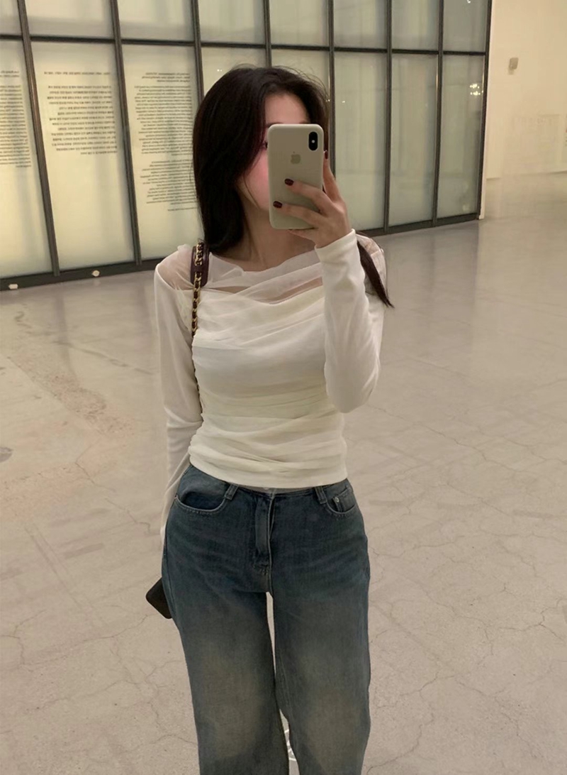 AFARRIER韓國直郵東大門代購女裝新款人氣推薦真品時尚長袖T恤AFARRIER長袖T恤圖色1