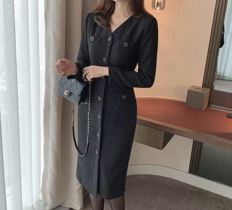 NYMPH韓國直郵東大門實拍女裝新品熱賣時尚職業休閑24秋冬連衣裙NYMPH連衣裙