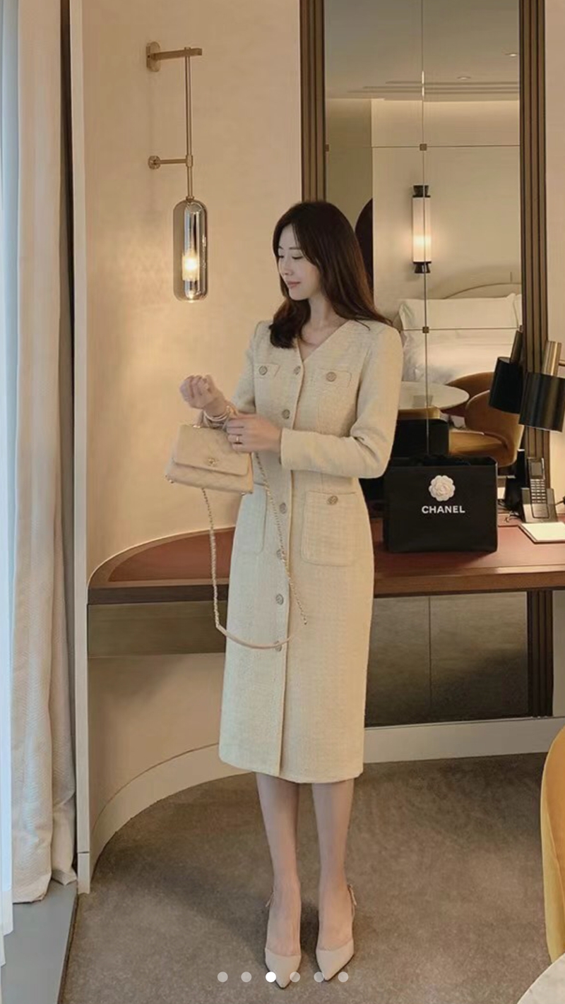 NYMPH韓國直郵東大門實拍女裝新品熱賣時尚職業休閑24秋冬連衣裙NYMPH連衣裙