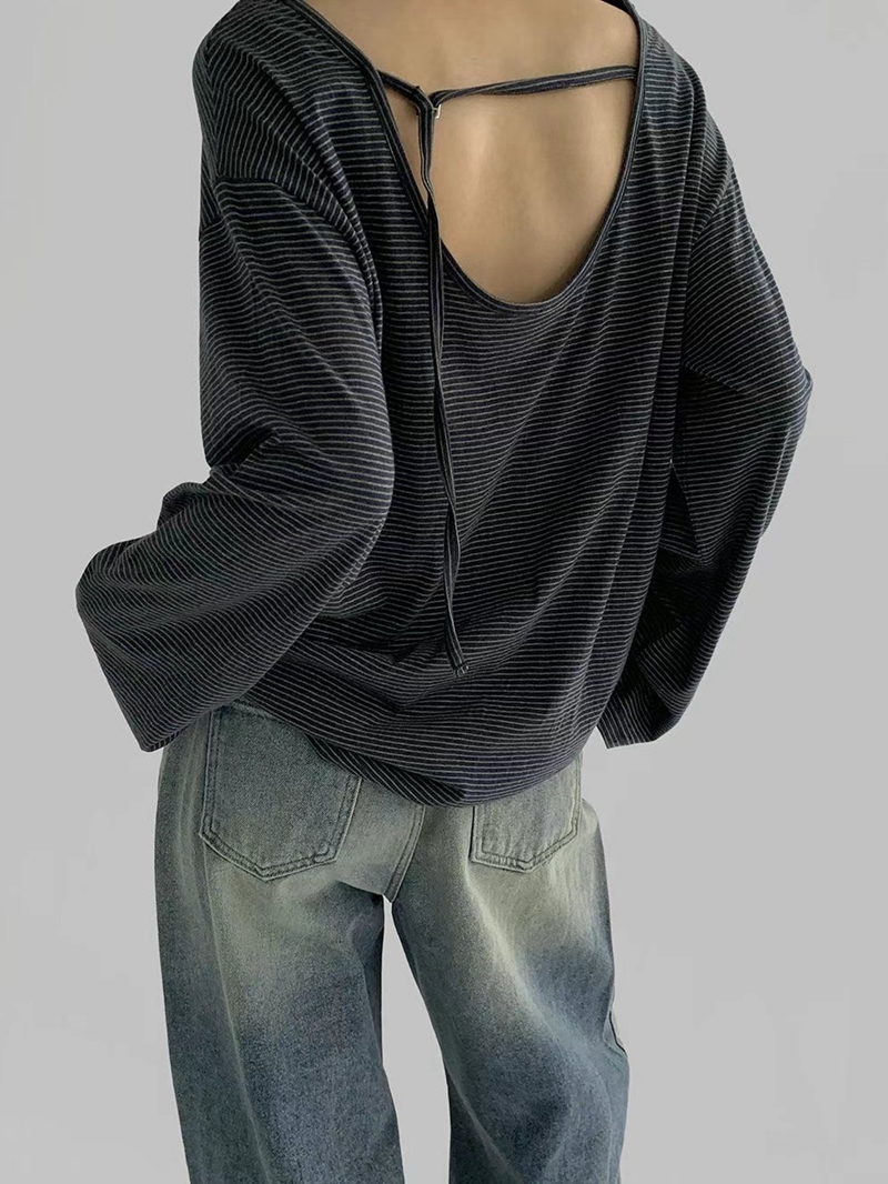 STAY ONE MORE韓國直郵東大門實拍女裝新品休閑熱賣長袖T恤STAY ONE MORE長袖T恤