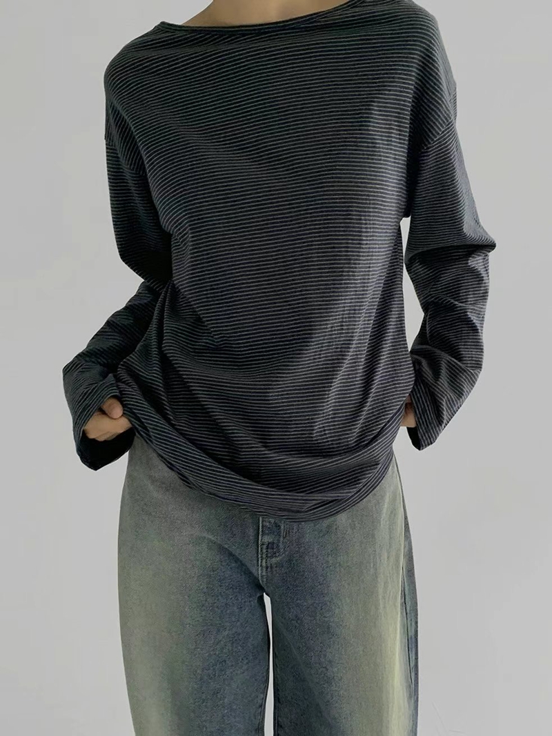 STAY ONE MORE韓國直郵東大門實拍女裝新品休閑熱賣長袖T恤STAY ONE MORE長袖T恤