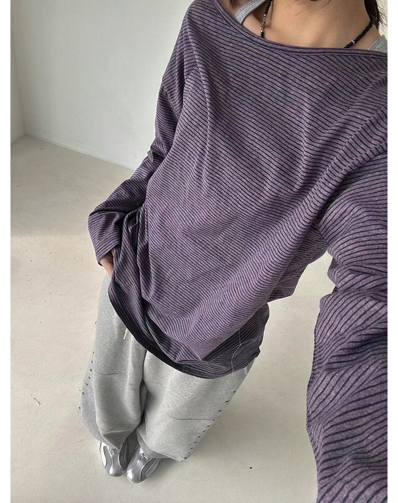 STAY ONE MORE韓國直郵東大門實拍女裝新品休閑熱賣長袖T恤STAY ONE MORE長袖T恤